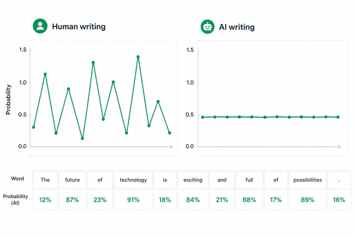 How AI detection works: perplexity and burstiness patterns in human vs AI writing