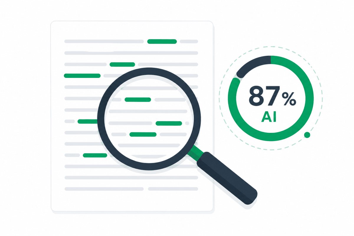 What is an AI detector: text analyzed for AI probability score